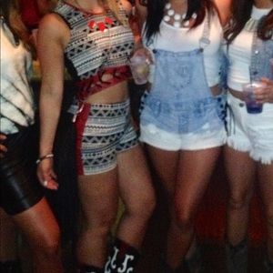 Matching set crop top and shorts